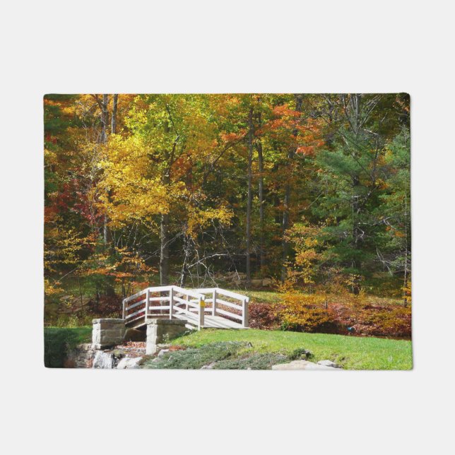 Felpudo Puente Seven Springs Fall I Paisaje de Otoño (Anverso)