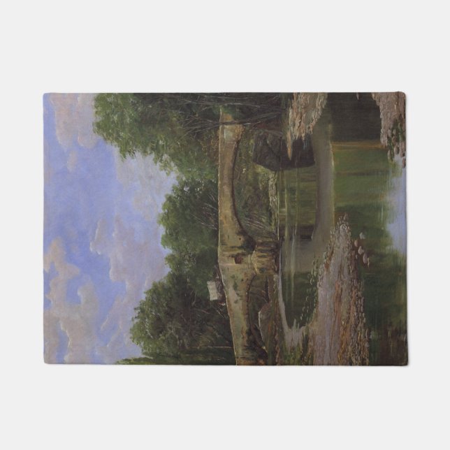 Felpudo Puente sobre un río (por Santiago Rusiñol) (Anverso)