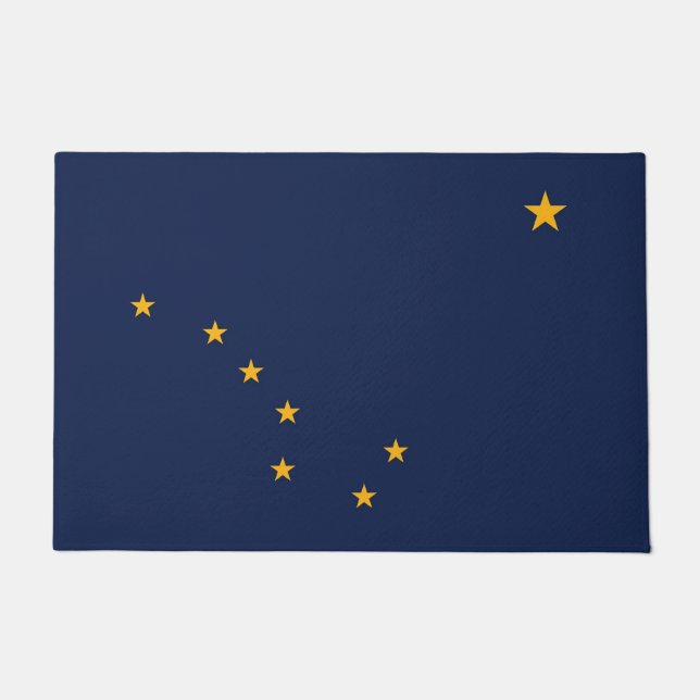 Felpudo Puerta con bandera de Alaska, Estados Unidos (Anverso)