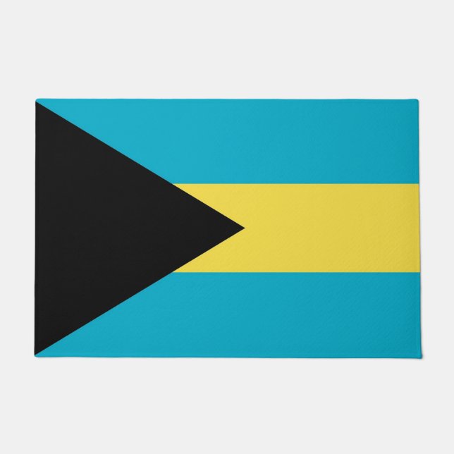 Felpudo Puerta con bandera de Bahamas (Anverso)