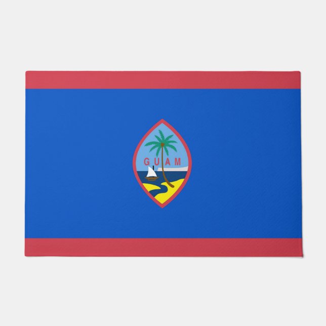 Felpudo Puerta con bandera de Guam, Estados Unidos (Anverso)