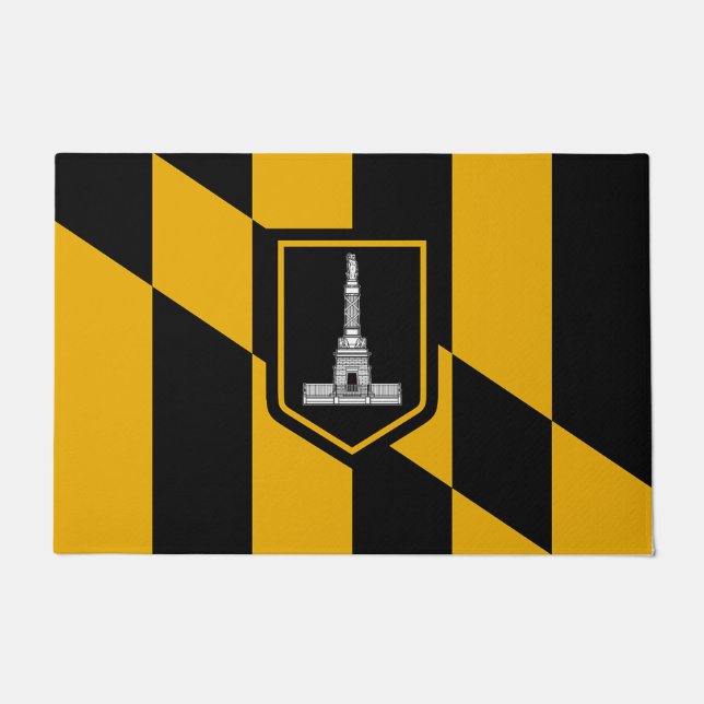 Felpudo Puerta con bandera de la ciudad de Baltimore (Anverso)