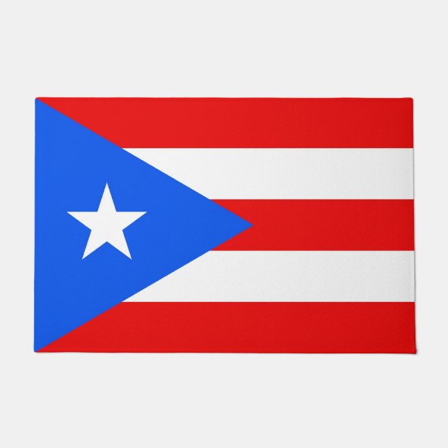 Felpudo Puerta con bandera de Puerto Rico, Estados Unidos (Anverso)