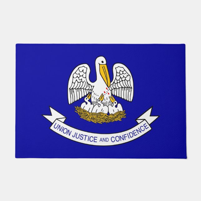 Felpudo Puerta con bandera del estado de Luisiana, Estados (Anverso)