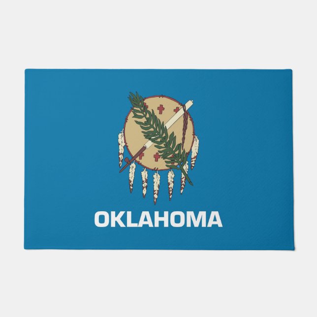 Felpudo Puerta con bandera del estado de Oklahoma, Estados (Anverso)