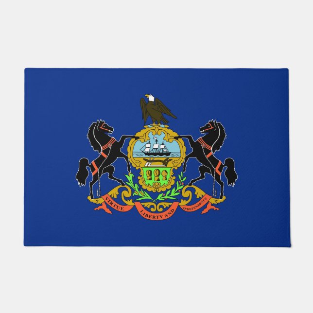 Felpudo Puerta con bandera del estado de Pennsylvania, Est (Anverso)