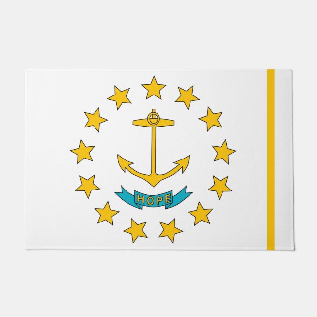 Felpudo Puerta con bandera del estado de Rhode Island, Est (Anverso)