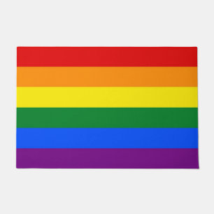 Felpudo Puerta con bandera del orgullo gay de LGBT