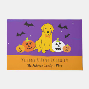 Felpudo Puerta de bienvenida de la calabaza de perro pican