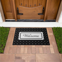 Felpudo Puerta de impresión pequeña en blanco y negro