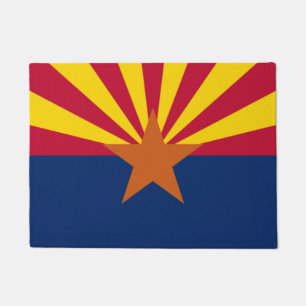 Felpudo Puerta de la bandera del estado de Arizona mate