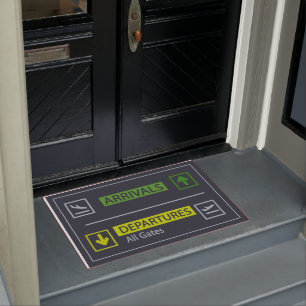 Felpudo Puerta de llegada y salida Doormat, Divertida Puer