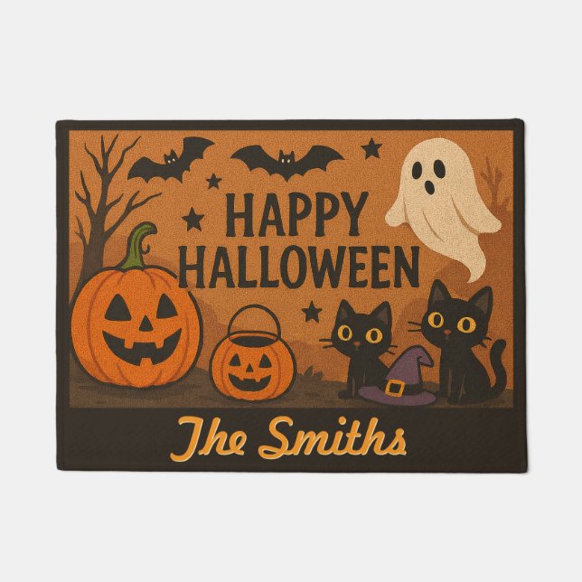 Felpudo Puerta HALLOWEEN PERSONALIZADA - Interior/exterior (Anverso)