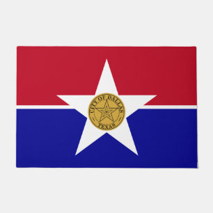Felpudo Puerta Mat con bandera de Dallas City