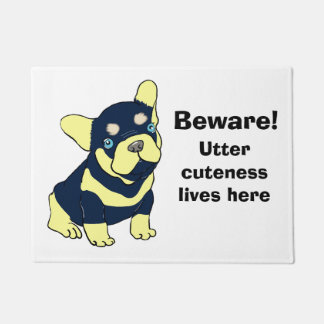 Felpudo Puerta Mat, Personalizado de cachorros de Bulldog 