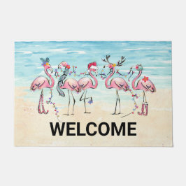 Felpudo Puerta Mat Personalizado Flamingo Tropical