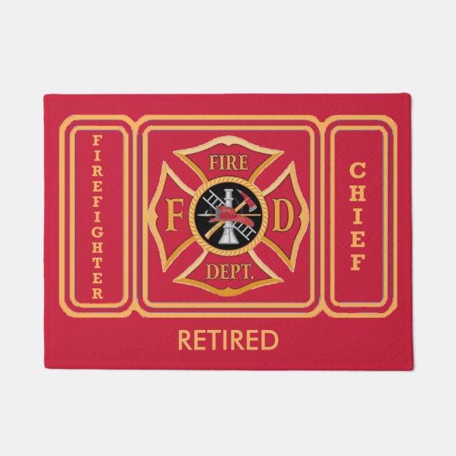 Felpudo Puerta Mat, Personalizado Jefe Retirado (Anverso)