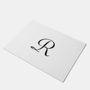 Felpudo Puerta Monogramada Blanca y Negra Doormat