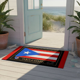 Felpudo Puerto Rico house mat, Flag sports / Welcome