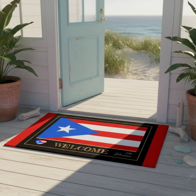 Felpudo Puerto Rico house mat, Flag sports / Welcome (Subido por el creador)