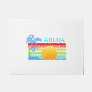 Felpudo Puesta del sol retra de Aruba de la playa