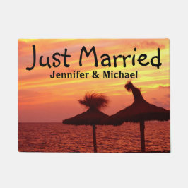 Felpudo Puesta del sol romántica en el mar - apenas