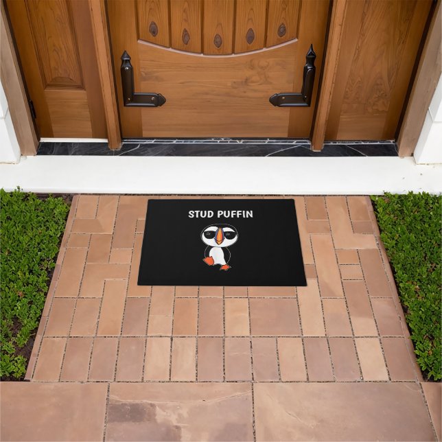 Felpudo Puffin Semental Pájaro Divertido (Exterior)