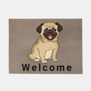 Felpudo Pug Dog Welocme Door Mat