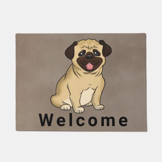 Felpudo Pug Dog Welocme Door Mat (Anverso)