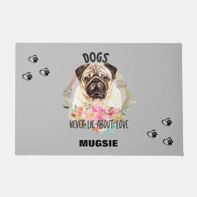 FELPUDO PUG PERSONALIZADA DOORMAT (Anverso)