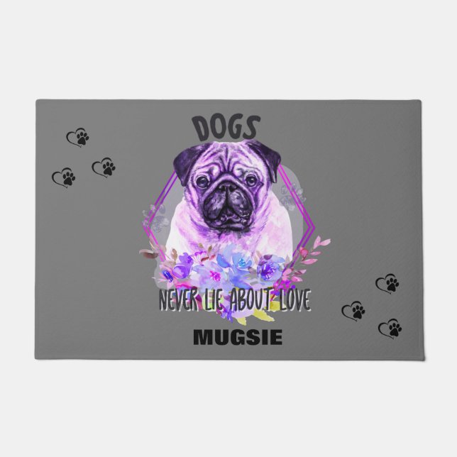 FELPUDO PUG PERSONALIZADA DOORMAT (Anverso)