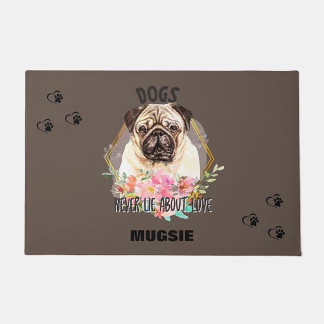 FELPUDO PUG PERSONALIZADA DOORMAT (Anverso)