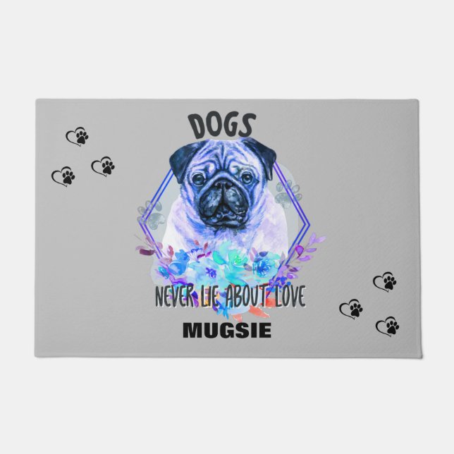 FELPUDO PUG PERSONALIZADA DOORMAT (Anverso)