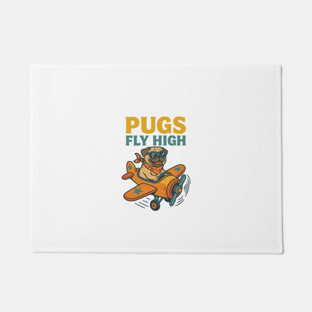 Felpudo Pugs Vuelan Alto (Anverso)