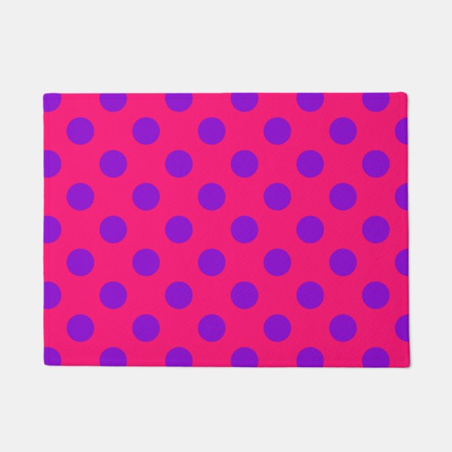 Felpudo Punto de polka morado sobre cereal (Anverso)