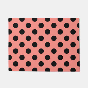 Felpudo Punto de polka negro sobre melocotón