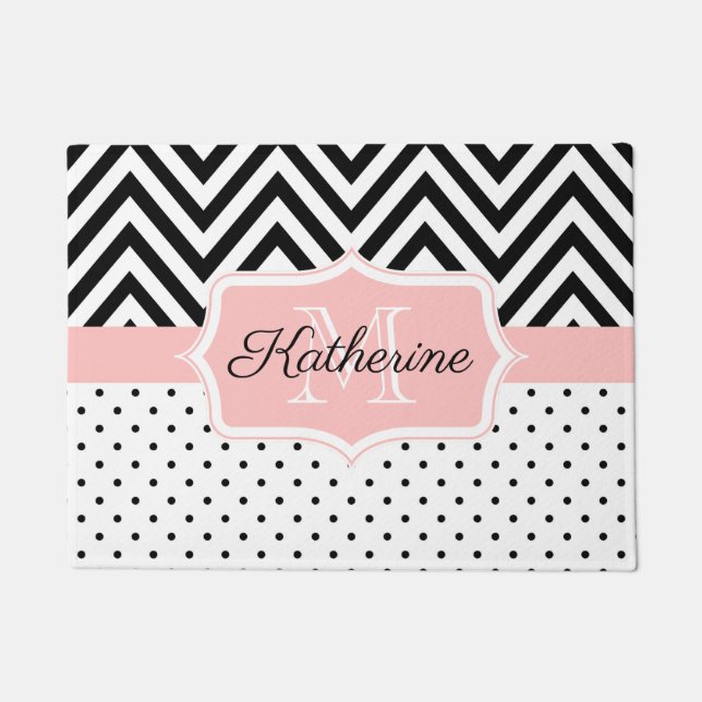 Felpudo Puntos cortos y chevron (Anverso)