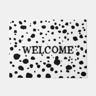 Felpudo Puntos de perro dálmatas  Personalizado Welcome Ma