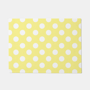 Felpudo Puntos de polka blanco sobre amarillo limón