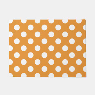 Felpudo Puntos de polka blanco sobre ámbar