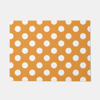 Felpudo Puntos de polka blanco sobre ámbar