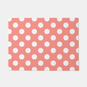 Felpudo Puntos de polka blanco sobre melocotón
