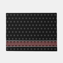 Felpudo Puntos de polka negros y grises