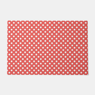 Felpudo Puntos de Polka Rojo y Blanco