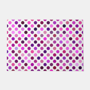 Felpudo Puntos de polka rosados y púrpura