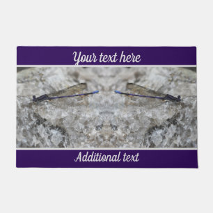 Felpudo Purple Damselfly on Quartz Rock Personalizado