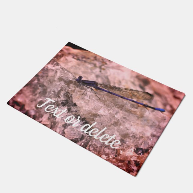 Felpudo Purple Damselfly on Quartz Rock Personalizado (Angular)