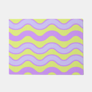Felpudo Purple Lime Groovy Stripe Spring Summer Modern