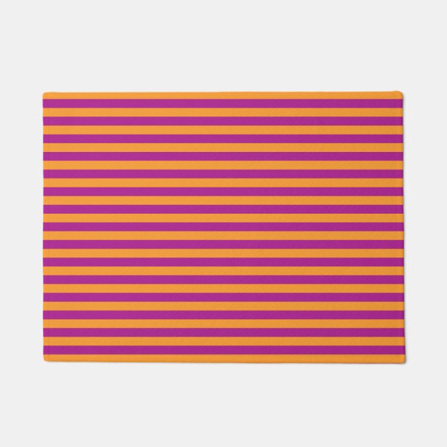 Felpudo Purple Orange Stripes Seamless Pattern (Anverso)