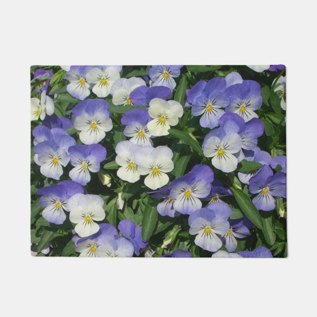 Felpudo Purple Pansies Garden Floral (Anverso)